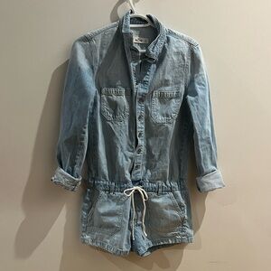 Hollister Light Blue Denim Romper